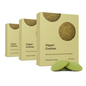 Vilgain Cookies BIO –  3× chlorella a pomeranč 135 g (4 x 2 sušienky)