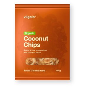 Vilgain Kokosové chipsy BIO –  6× slaný karamel 40 g