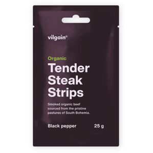 Vilgain Sušené steakové prúžky BIO –  3× čierne korenie 25 g
