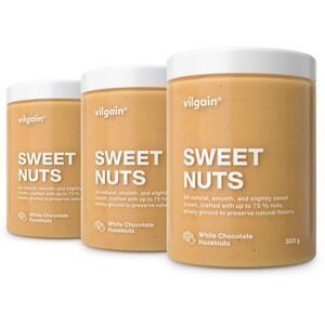 Vilgain Sweet Nuts –  3× Biela čokoláda a lieskový oriešok 300 g
