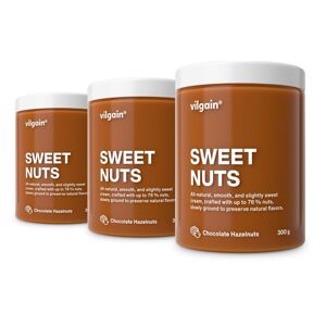 Vilgain Sweet Nuts –  3× lieskové orechy s čokoládou 300 g