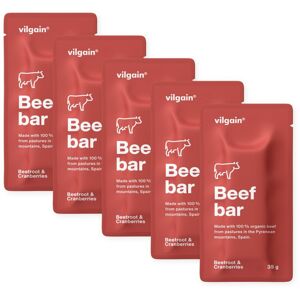 Vilgain Beef Bar BIO –  5× brusnice s repou 35 g