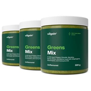 Vilgain Greens Mix –  3× bez príchute s yerba maté 300 g