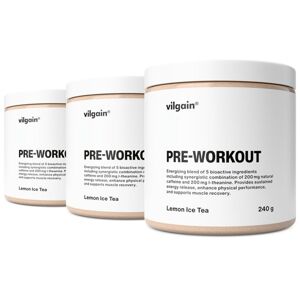 Vilgain Pre-Workout –  3× citrónový ľadový čaj 240 g