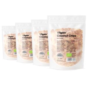Vilgain Kokosové chipsy BIO –  4× javorový sirup 40 g