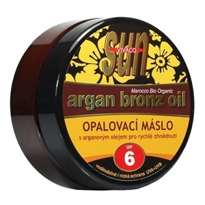 VIVACO SUN Argan Oil opaľovacie maslo SPF 6 s argánovým olejom pre rýchle zhnednutie 200ml