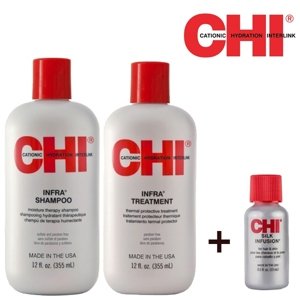 CHI Infra šampón a maska + ZADARMO Silk Infusion 15ml