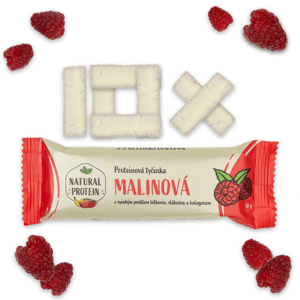 NaturalProtein Proteínová tyčinka s kolagénom - Malinová 10 kusov