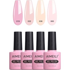 AIMEILI Soak Off UV LED gélový lak na nechty, 4 x 10ml