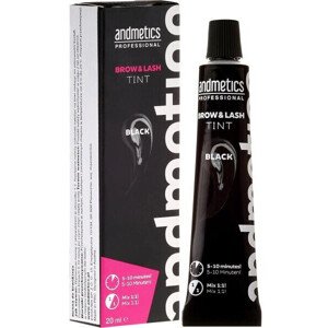 Andmetics Professional Tint na obočie a riasy, 1. black, 20 ml