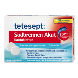 Tetesept akútne pálenie záhy 20 žuvacích tabliet