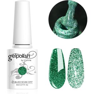 Vishine - UV Gel Polish - Green Glitter, 8 ml