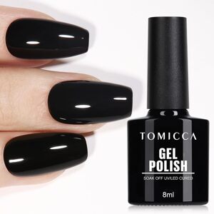 Tomicca Čierny gélový lak na nechty, 15 ml