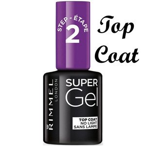 RIMMEL Super Gel Top Coat, vrchný gélový lak na nechty transparentný, 12ml
