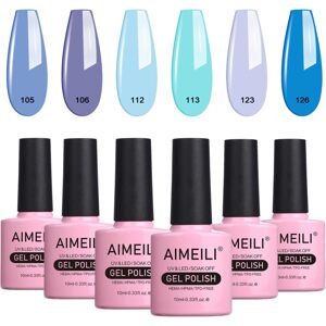 AIMEILI Sada32 6 gélových lakov na nechty, 6 x 10 ml