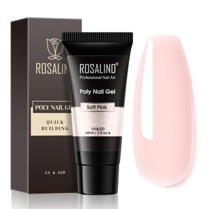 ROSALIND ružový polyesterový gél na nechty, 60 ml