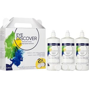 EYE DISCOVER prípravok na starostlivosť o mäkké kontaktné šošovky, 3 x 360 ml (bez púzdra na šošovky)