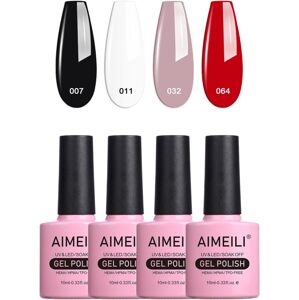 AIMEILI Soak Off UV LED gélový lak na nechty, 4 x 10ml-set4-19-otvorené
