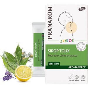 PRANARÔM Junior - Detský sirup na suchý a mastný kašeľ- tyčinky - príchuť vanilka - 20 x 5 ml-nekompletné balenie