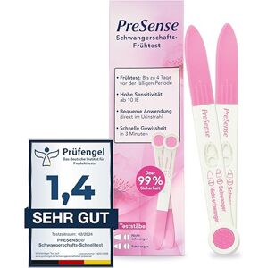 PreSense PreSense® Rýchly tehotenský test  rýchly, bezpečný, spoľahlivý a jednoduchý – test moču 2kusy