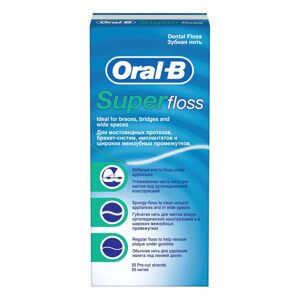 Oral-B Super Floss Zubná niť 50 ks vopred narezané vlákna