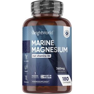 WeightWorld Kapsuly morského horčíka - 360 mg - Obohatené o vitamín B6 180 ks Exp.: 2026+