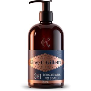 King C. Gillette 3 v 1 PÁNSKY ČISTIACI PROSTRIEDOK NA TVÁR, Mydlo na bradu, tvár a vlasy, 350ml