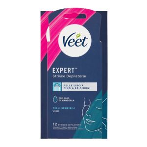 Depilačné pásiky na tvár VEET Expert pre citlivú pokožku 12 ks