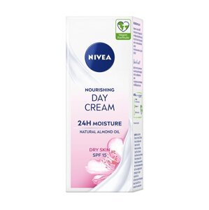 NIVEA Vyživujúci 24h Hydratačný denný krém SPF 15 denný krém pre suchú pleť 50 ml