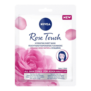Nivea Rose Touch Látková maska s kyselinou hyalurónovou a BIO ružovou vodou