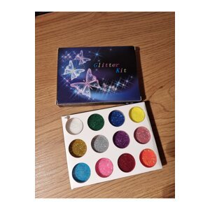 Glitter Kit kozmetický trblietavý prášok na nechty, telo, tvár, oči, 12ks jemné trblietky