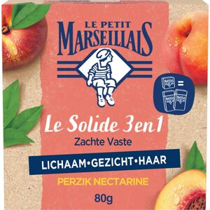 Le petit marseillais Le Petit Marseillais, Le Solide 3-v-1 Soft Broskyňovo-nektárinkové - tuhé mydlo na telo, tvár a vlasy 80 g