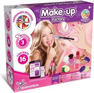 Science4you Make-up Factory Sada na líčenie pre dievčatá 16 dielov - 3 experimenty - 8 rokov +