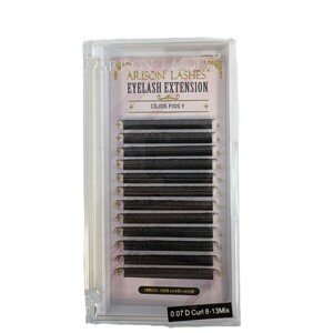 ARISON LASHES Predlžovanie mihalníc 0,07 mm D Curl Mix 8-13 mm 12 radov