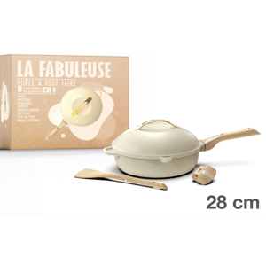 COOKUT La Fabuleuse inteligentná multifunkčná panvica 28cm/Béžová - Rozbalené