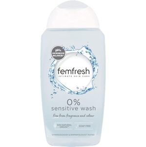 Femfresh 0% Sensitive Intimate Wash - Sprchový a kúpeľový gél pre ženskú hygienu 250 ml