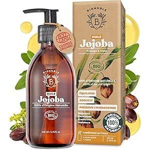 Bionoble Organický jojobový olej 200 ml - 100% čistý, prírodný a za studena lisovaný