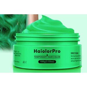 HaiolorPro Dočasné farbenie vlasov voskom Zelená 100g-mierne poškodená krabica