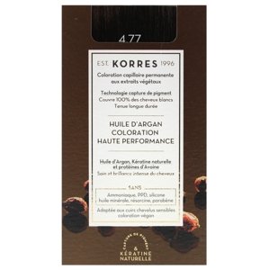 KORRES Argan Oil Colorant - farba bez amoniaku, 4.77 Prírodná gaštanovo hnedá-poškodená krabica