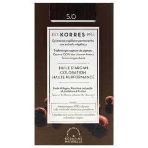 KORRES Argan Oil Colorant - farba bez amoniaku, 5.0 Svetlo gaštanová