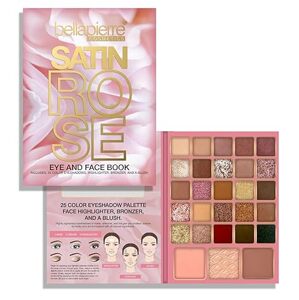 Bellapierre Cosmetics Bellapierre Satin Rose Face & Eye Palette, mierne poškodená paleta - 25 odtieňov očných tieňov s lícenkou, bronzerom a rozjasňovačom