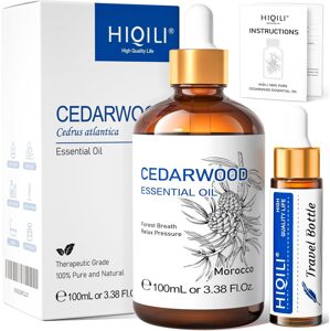 Hiqili Esenciálny olej z cédrového dreva 100%, 100ml