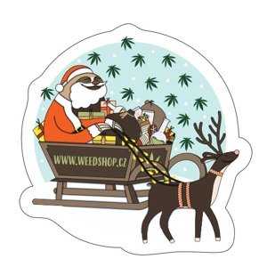 WeedShop Vianočné samolepka Leňochod