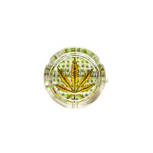 WeedShop Malý sklenený popolník - List konope Varianty: List žltý