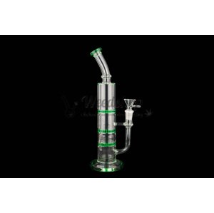 WeedShop Sklenený bong 28 cm s 3x Honeycomb perkolátorom Farba: Zelená