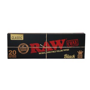 Predrolované cigaretové dutinky RAW Black Cone, 20 ks