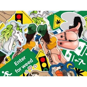 Výhodná 11 ks sada samolepiek - Weedshop