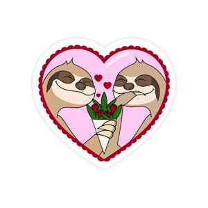 WeedShop Valentínska nálepka - zamilovaní leňochodi