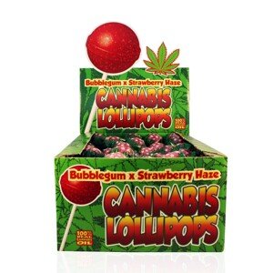 Dr. Greenlove Konopné lízatko BubbleGum X Strawberry 17g