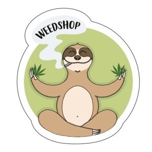 WeedShop Samolepka meditujúca Lenochod